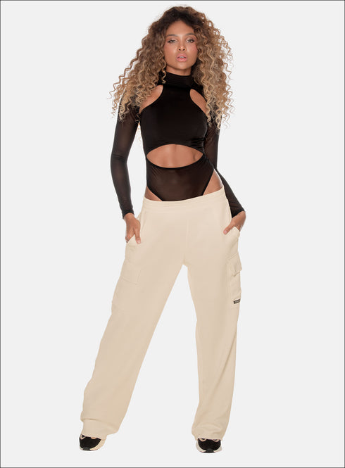 Pantalón Deportivo Cargo Mujer Babalú Marfil 109543